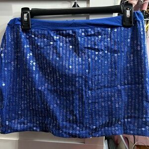 Dazzling Blue Sequin Mini Skirt